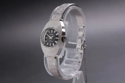 [Exc+5] Reloj de resistencia Rado manual 18 mm para mujer esfera negra vintage de JAPÓN Foto 1 de 4