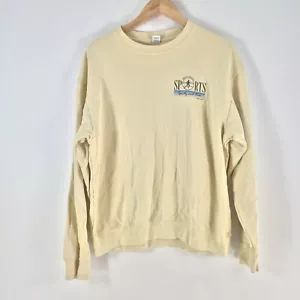 Sporty and rich mens sweatshirt jumper size M yellow long sleeve cotton 099022 - Picture 1 of 9