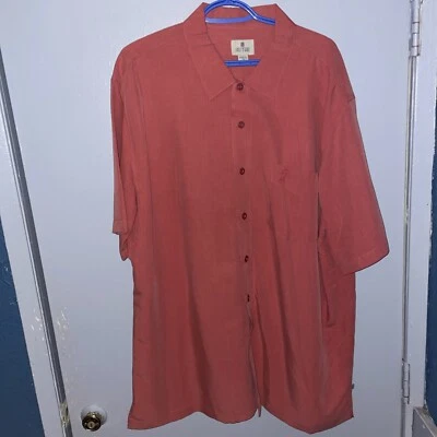Solitude Shirt Mens XL Red Pocket Button Up Short Sleeve Rayon M - Image 1 of 4