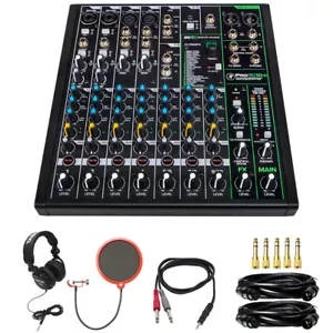 Mackie 10 Channel Professional Effects Mixer with Tascam Headphones Bundle - Picture 1 of 9