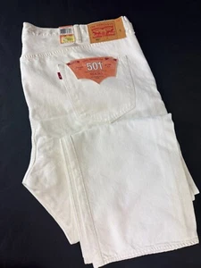 Jeans Levi's 501 Para Hombre Talla 48x32* Blanco Algodón American Denim Ropa de Trabajo NUEVO - Imagen 1 de 5