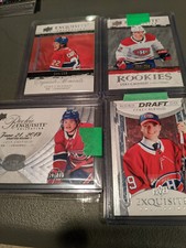 2021-22 Upper Deck Black Diamond Exquisite Collection Cole Caufield 4 Card Lot