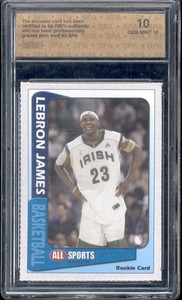 2003 Lebron James All Sports Magazine rookie gem Mint 10