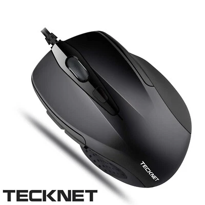 TeckNet Wired Mouse USB Optical Scroll Mice Wheel For PC Laptop Computer 2000DPI - Image 1 of 4