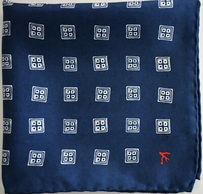 🆕️ NEW Auth ISAIA NAPOLI 100% SILK Pocket Square Pochette Handkerchief - Image 1 of 4