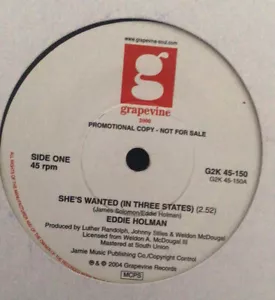Demo - Eddie Holman - She’s Wanted In Three States (Grapevine 2000) - Bild 1 von 3