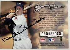 1997 DUKE SNIDER Donruss Signature Significant Signatures Auto #ed 1351/2000