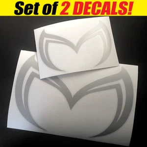 MAZDA "Evil M" Logo Vinyl Sticker Decal Mazda 3 5 6 RX-7 RX-8 MX-5 Miata. (TWO!) - Picture 1 of 3