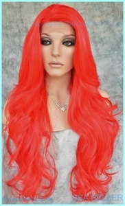 Long RED Lace Front Wig FLOWING SOFT WAVES  FAST SHIP US SELL 1299 - Picture 1 of 12