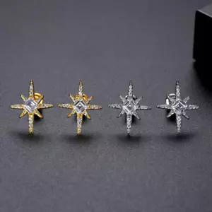 Stern Ohrstecker Mode einfach Frauen Zirkon Ohrringe vergoldet Schmuck Geschenk USA - Bild 1 von 7
