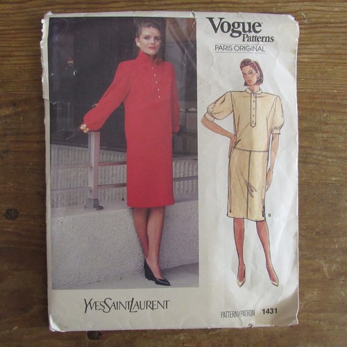 SAINT LAURENT (YSL) Modello Cucito Vintage Parigi Originale YSL Saint Laurent #1431 FF Completo Taglia 14