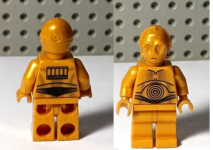 LEGO C-3PO Star Wars GOLD Robot c3po C3-po Solid Gold Head Legs R2-D2 Friend - Image 1 of 1