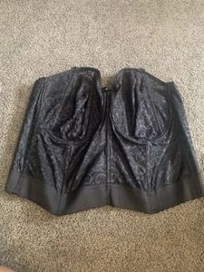 Goddess 44DDBraut schwarz Spitze Bustier BH Korsett trägerlos entbeint Struktur Boudo - Bild 1 von 2