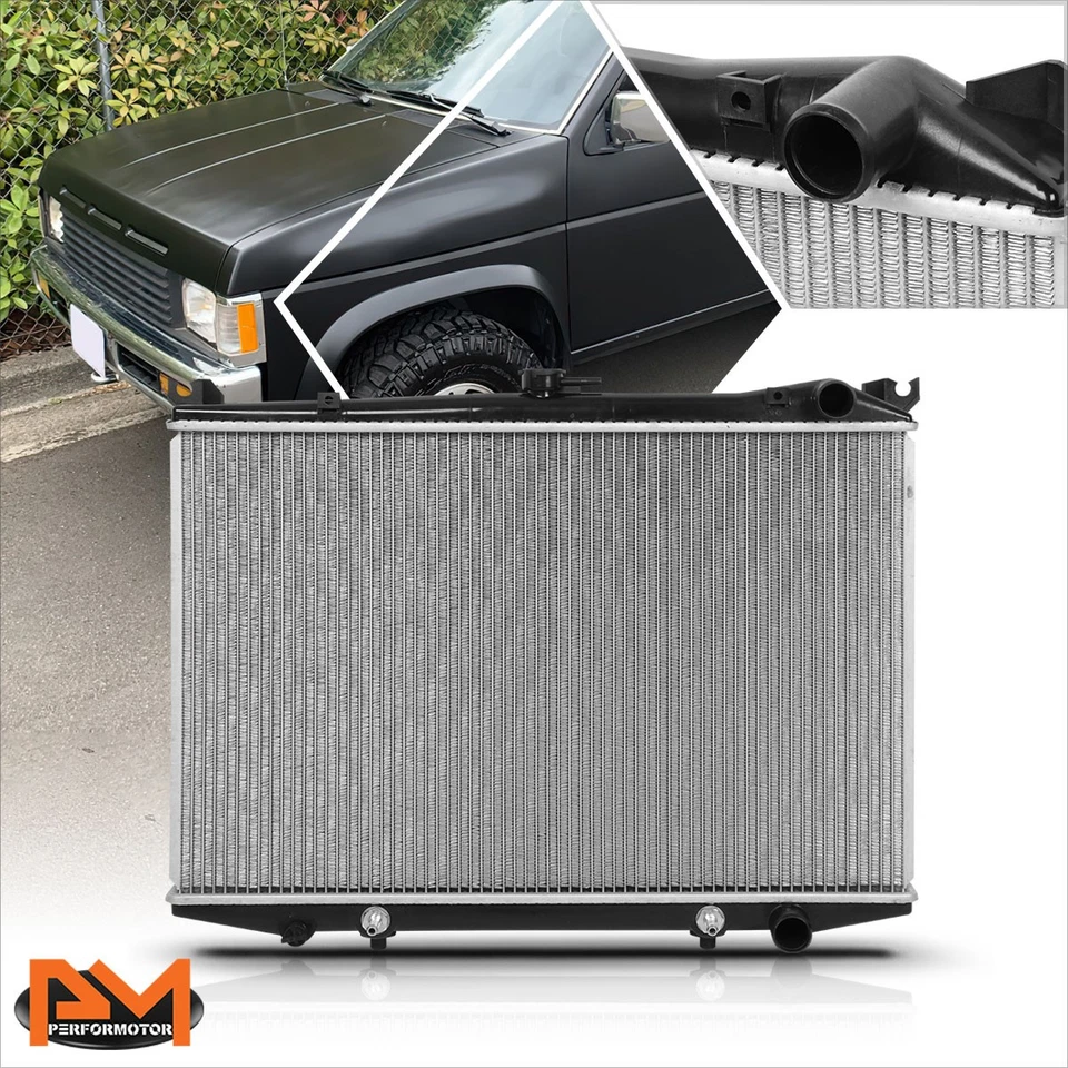 Radiador de aluminio estilo OE de 1 fila para Nissan D21/pickup/pathfinder 86-97 DPI-145 Foto 1 de 4