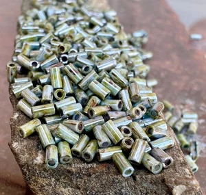 TOHO Bugle Lumi verde opaco 3 mm 10 g perline di semi di vetro #860B - Foto 1 di 5