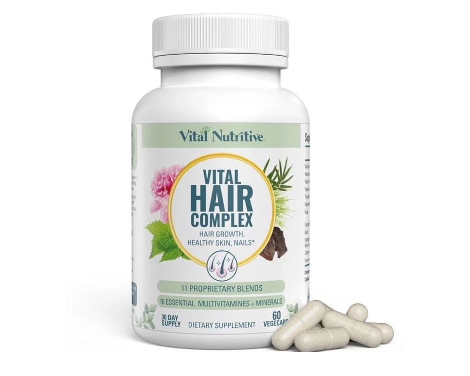 Vitaminas de biotina e vitamina B para cabelos, pele e unhas saudáveis - Imagem 1 de 1