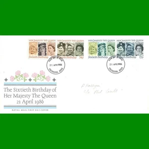 FDC Queen Elizabeth II's 60th Birthday Royal Mail First Day Cover, 21.4.1986 - Picture 1 of 1