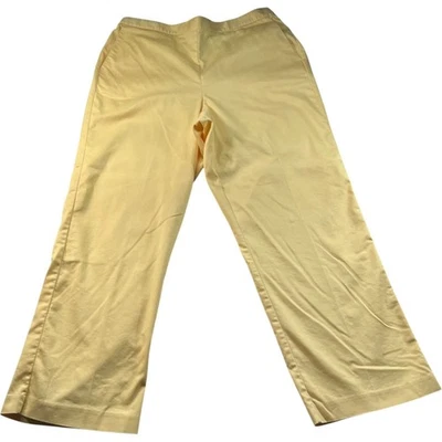 Alfred Dunner Pull On Pants Womens Size 16 Yellow Pockets Stretch - Image 1 of 4