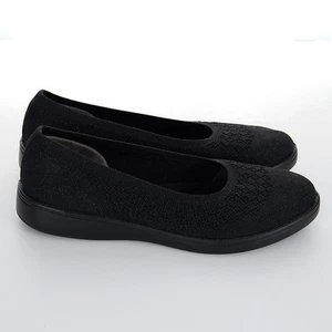 BZEES Black Women's Atlantic Knit Flats Slip On Size 9.5 - Picture 1 of 8