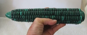 Estate Mineral Polished Carved Green Malachite Corn Cob Figure 810g - Picture 1 of 7