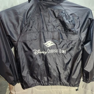Disney Cruise Line Rain Jacket With Zip Away Hoodie L 25x28 Windbreaker - Picture 1 of 8