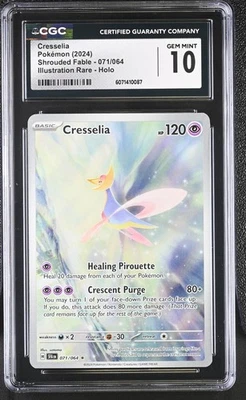 CGC 10 Cresselia Shrouded Fable 071/064 Illustration Rare Holo Pokemon Card - Image 1 of 2