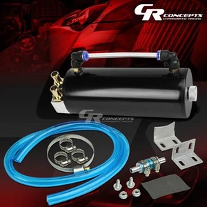 UNIVERSAL BILLET ALUMINUM OIL CATCH RESERVOIR TANK/CAN W/ CLEAR INDICATOR BLACK - Picture 1 of 4