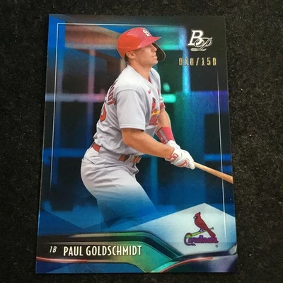 2021 Bowman Platinum Blue #38 Paul Goldschmidt #18/150 St Louis Cardinals - Image 1 of 3