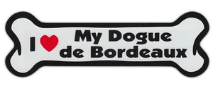 Imanes de coche en forma de hueso de perro: I LOVE MY DOGUE DE BORDEAUX - Imagen 1 de 1