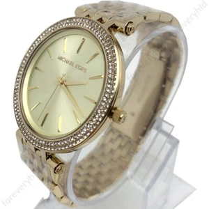 New Michael Kors MK3191 Darci Glitz Gold Dial Pave Bezel Fashion Women's Watch - Picture 1 of 7