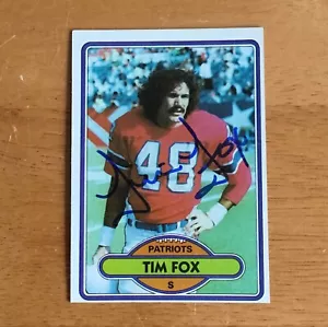 Tim Fox New England Patriots signed Autogramm 1980 Topps #269 Football Karte - Bild 1 von 2