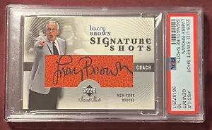 UD Sweet Shot Larry Brown Signature Shots 2005 Auto Knicks Gem Mint PSA 10 - Imagen 1 de 2