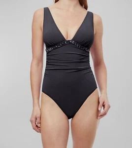 $148 Profile by Gottex Women's Black Kundala One Piece Swimsuit Size 6 - Picture 1 of 2