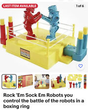 Rockem Sockem Robots Rock Marx Sock Classic Boxing Match Battle Ring 2 Players