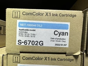 RISO ComColor X1 Cartridge (Cyan S-6702G) 3110-3150-7110-7150-9110-9150 - Picture 1 of 2