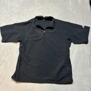 Vintage Adidas Shirt Mens XL Black Windshirt 1/4 Zip Climaproof Windbreaker Golf - Picture 1 of 8