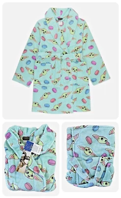 Star Wars The Mandalorian Baby Yoda Plush Fleece Robe Size 6-New w/tags free shp - Image 1 of 3