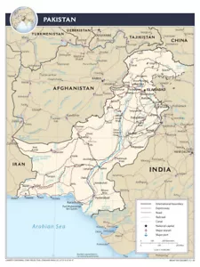 Impresión de póster de mapa de transporte por carretera de Pakistán país nación - Imagen 1 de 1