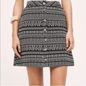 Anthropologie Maeve Women’s Skirt Size 6 Tribal Print Aztec Black and White Mini - Picture 1 of 13