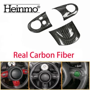 Car Carbon Steering Wheel Cover For Mini Cooper JCW R55 R56 R57 R58 R59 R60 R61 - Picture 1 of 4