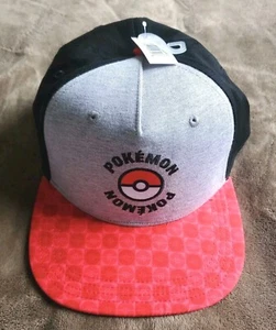Pokemon Twill Color Blocked Flat Bill Snapback Hat. Youth Size. New - Picture 1 of 4