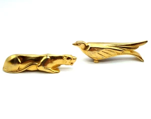 Messerbänkchen Panther & Adler VERGOLDET ART DECO wie Sandoz in Christofle Stil - Bild 1 von 7