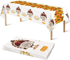3 Pack Thanksgiving Tablecloth Disposable - Fall Thanksgiving Party Supplies for - Picture 1 of 8