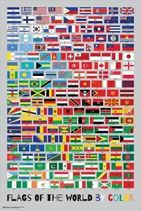¡DIVERSIÓN CON BANDERAS! ~ BANDERAS DEL MUNDO POR COLOR ~ 24x36 ¡NUEVO/ENROLLADO! - Imagen 1 de 1