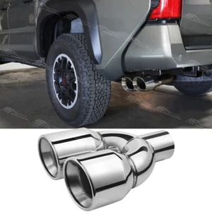 Punta de escape doble de pared cromada de 2,5" a 3,5" para Toyota Tacoma 2,4 L 3,5 L - Imagen 1 de 7