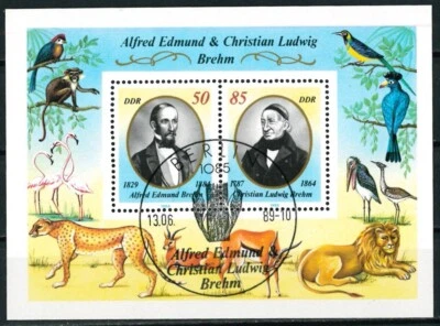 ALEMANIA RDA 1989 Minishoja - Alfred Edmund y Christian Ludwig - USADA/CTO Foto 1 de 2