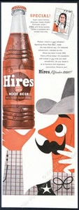 1955 Hires Root Beer botella sheriff arte anuncio impreso vintage - Imagen 1 de 1