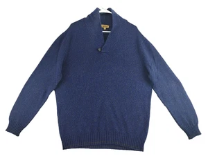 Paul Stuart Pullover Sweater Men's XL Blue Plaid Long Sleeve Casual Wool Italy - Picture 1 of 15