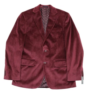 $295 Michael Kors Kent Blazer 36 S Mens Burgundy Velvet Classic Fit Sport Coat - Picture 1 of 5