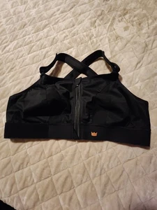SHEFIT Flex Sports Bra Womens 3Luxe Black Stretch Front Zip 110002 Adjustable - Picture 1 of 6